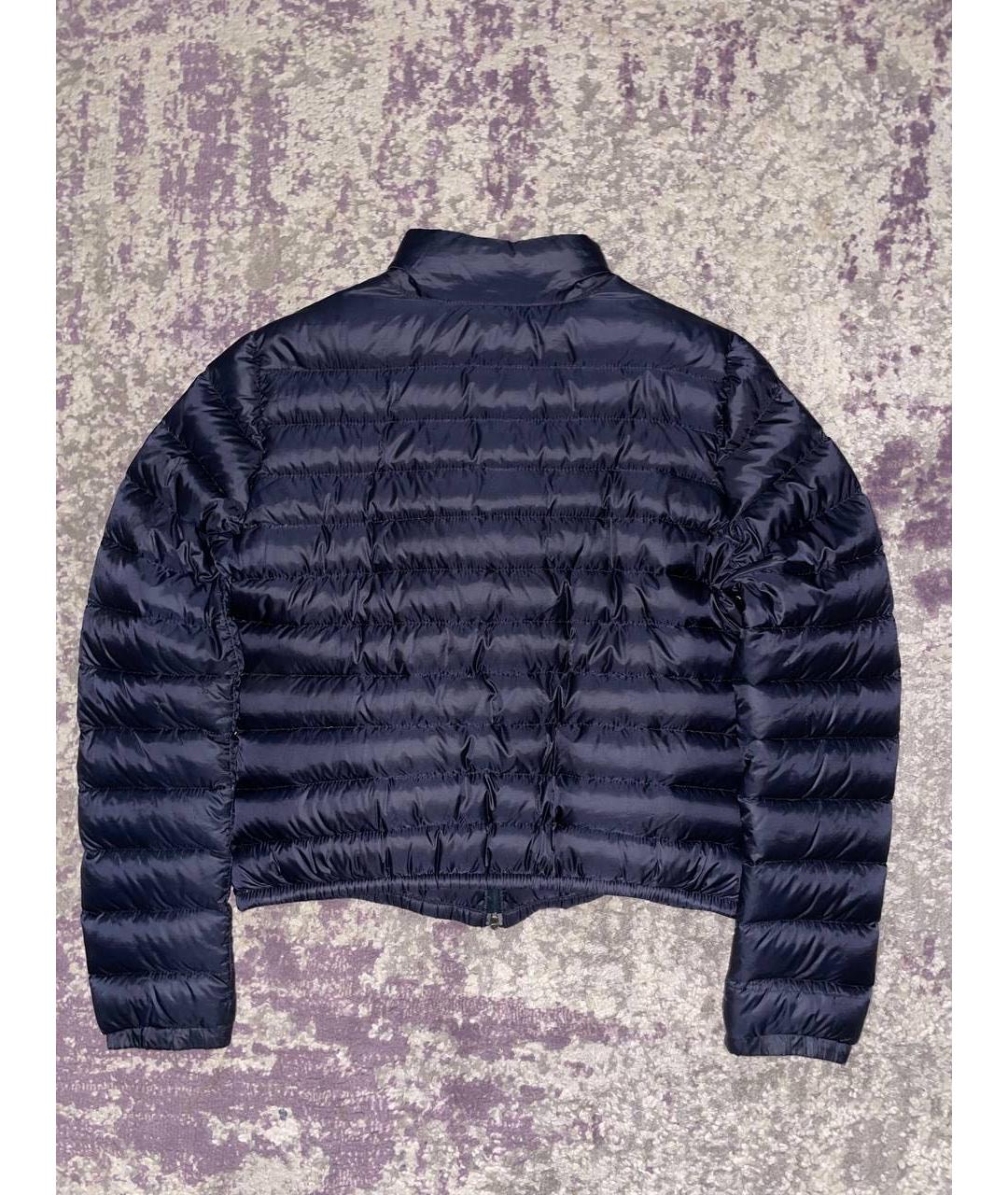 MONCLER Темно-синий полиамидовый пуховик, фото 2