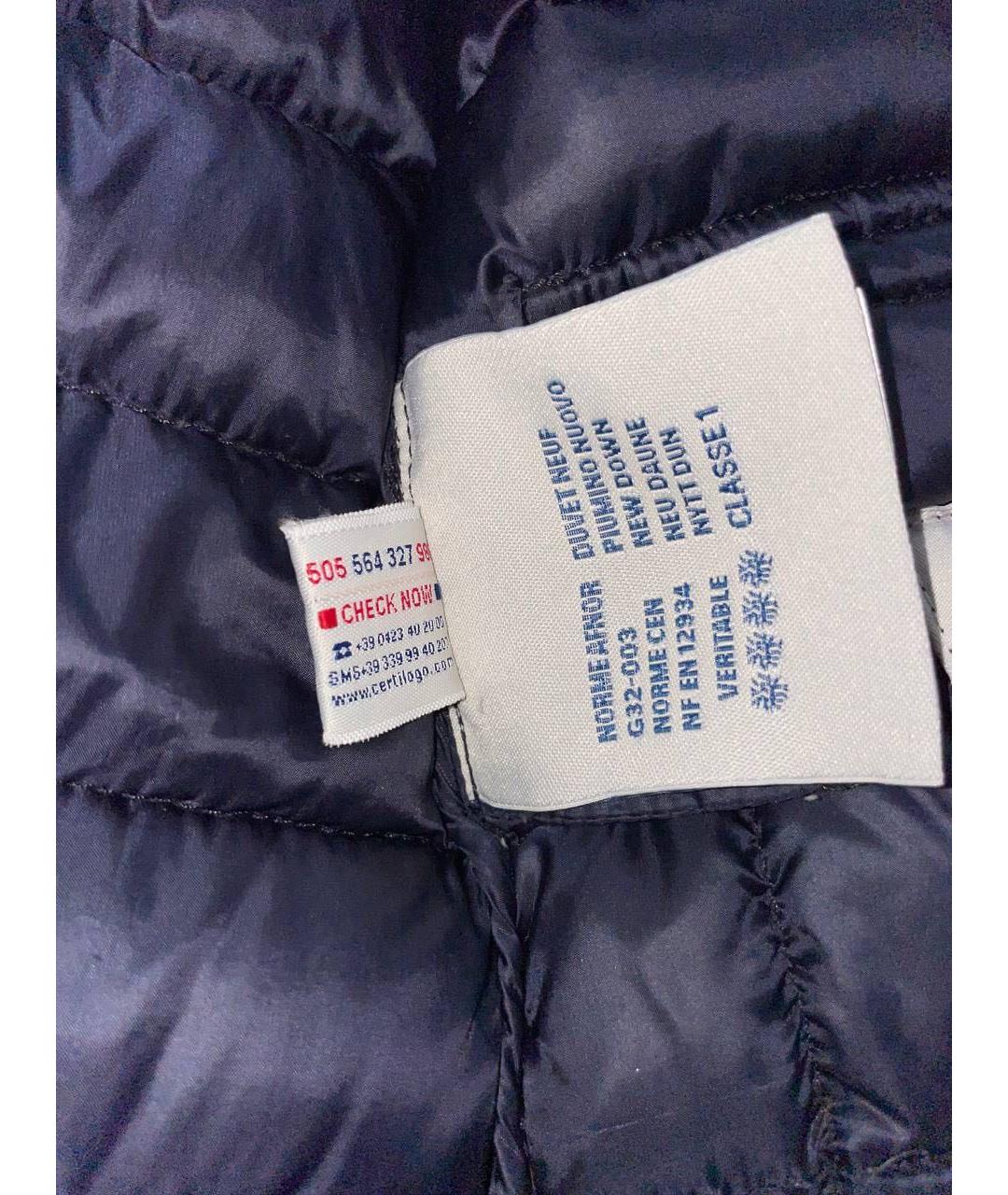 MONCLER Темно-синий полиамидовый пуховик, фото 4