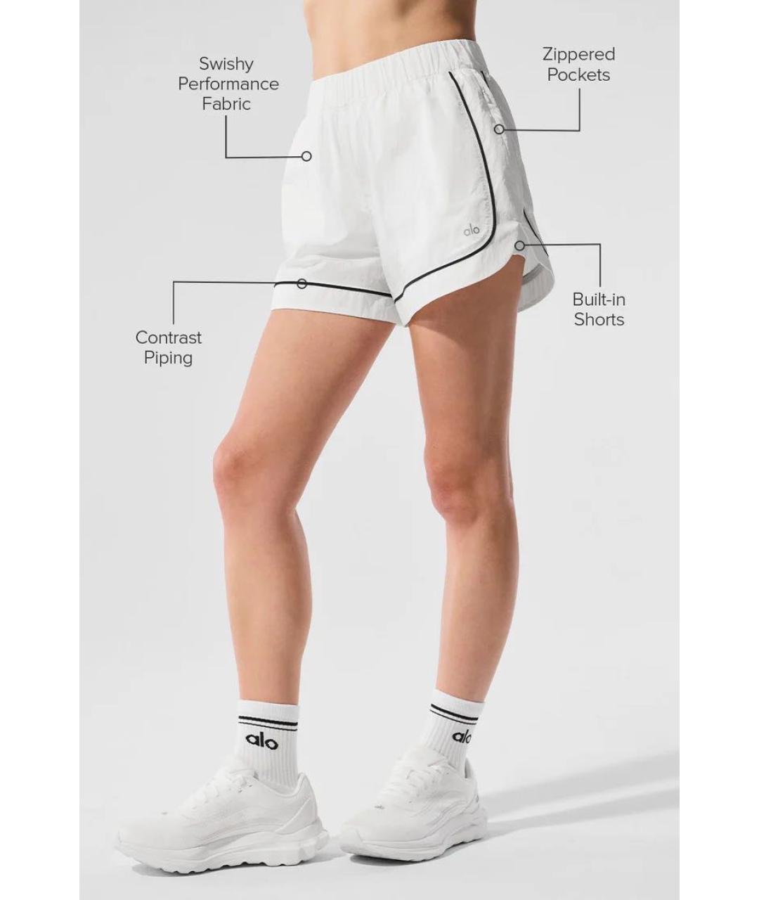 ALO YOGA Белые шорты, фото 5