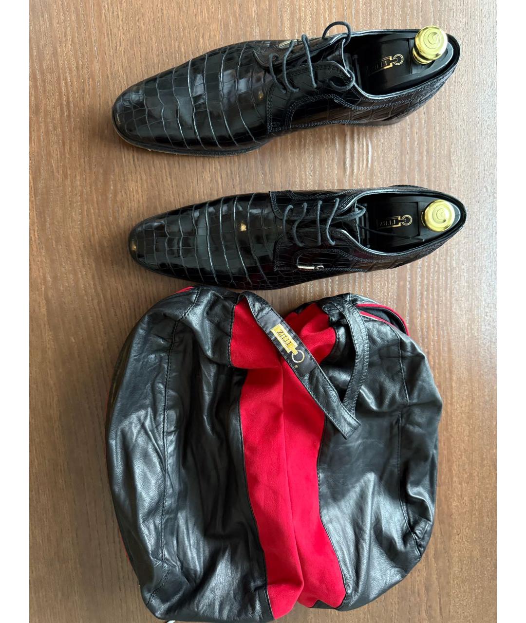 ZILLI Черные туфли из экзотической кожи, фото 3