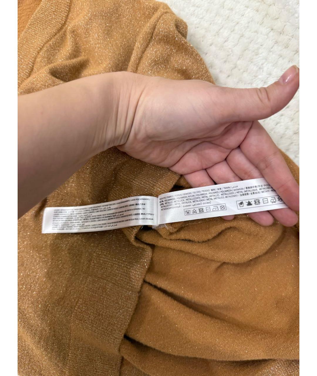 TWIN-SET Горчичный полиамидовый джемпер / свитер, фото 4