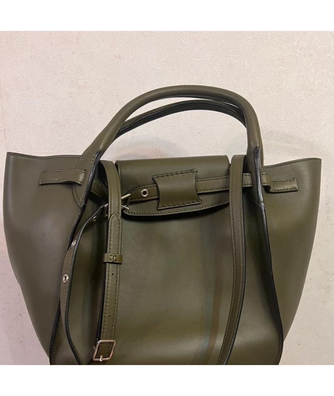 CELINE Хаки кожаная сумка через плечо, фото 3