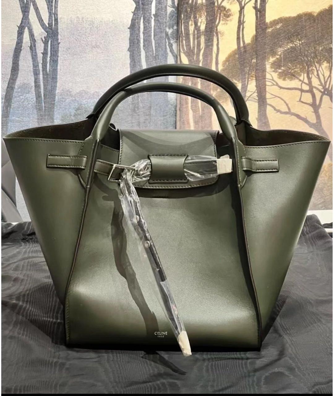 CELINE Хаки кожаная сумка через плечо, фото 2
