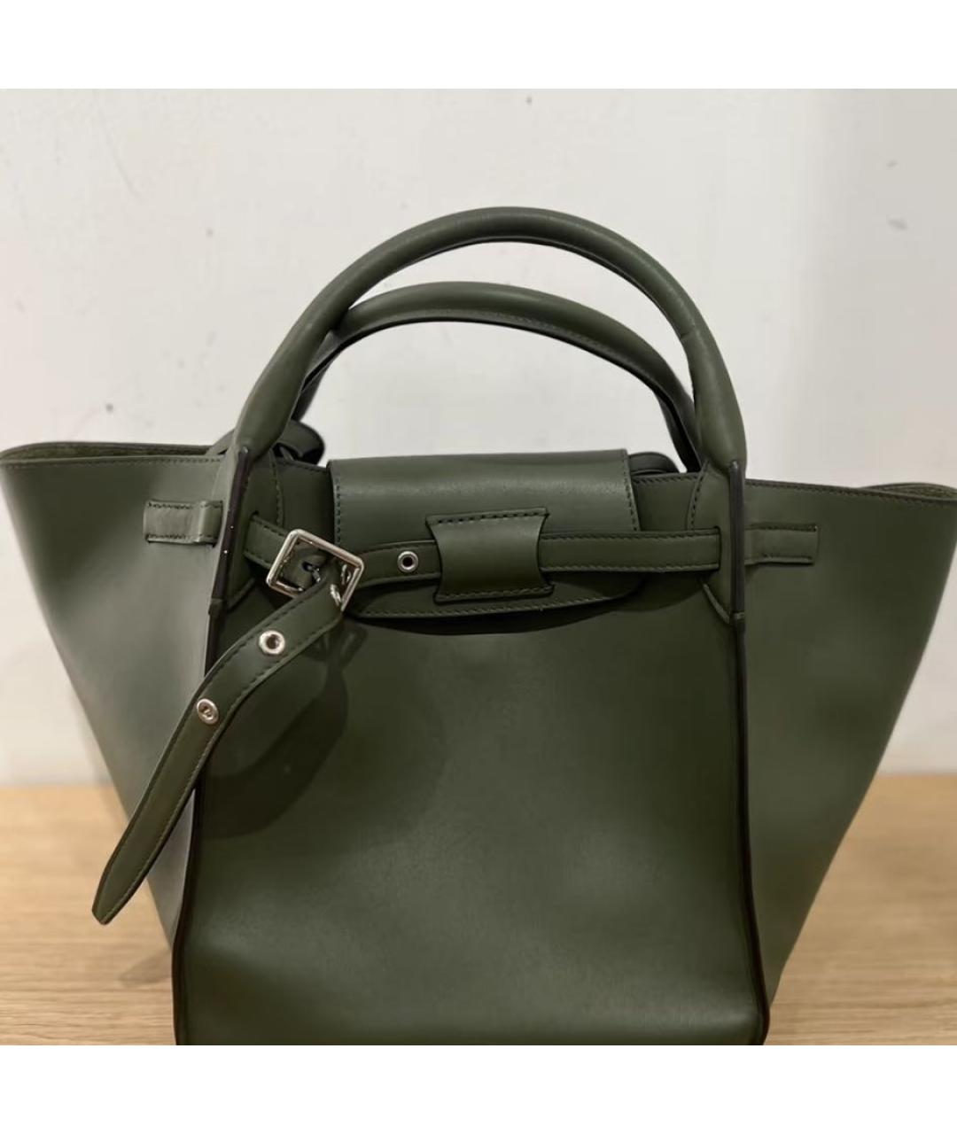 CELINE Хаки кожаная сумка через плечо, фото 5