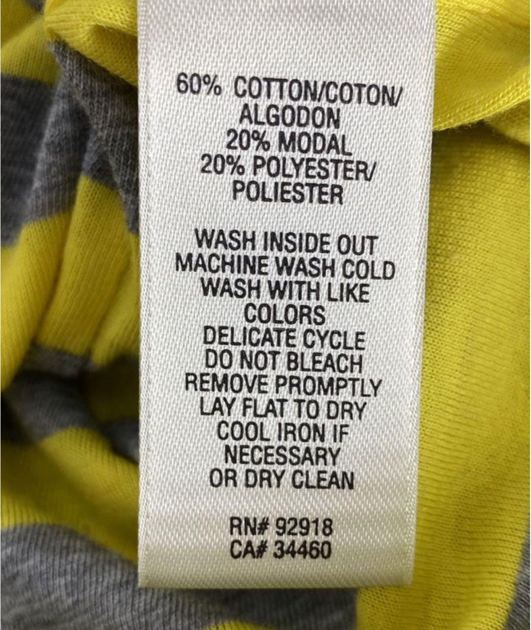 JUICY COUTURE Желтая хлопко-эластановая майка, фото 4