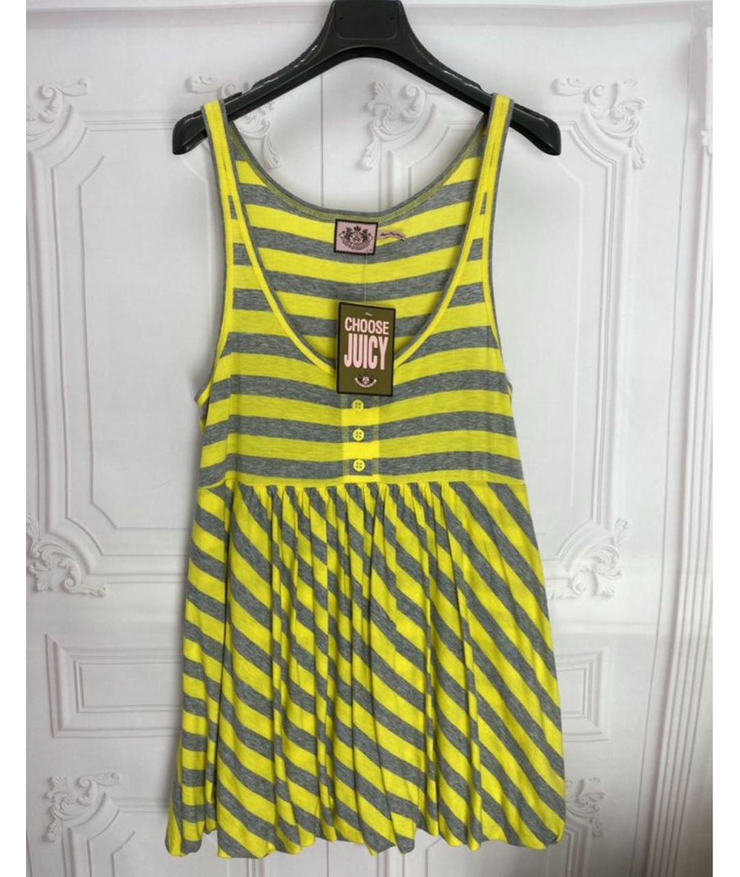 JUICY COUTURE Желтая хлопко-эластановая майка, фото 5