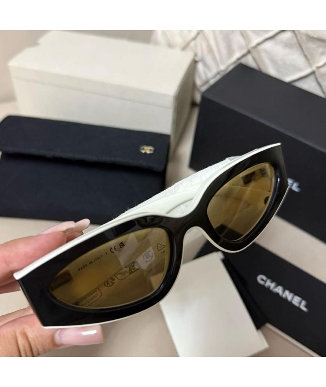 CHANEL Черные пластиковые солнцезащитные очки, фото 3