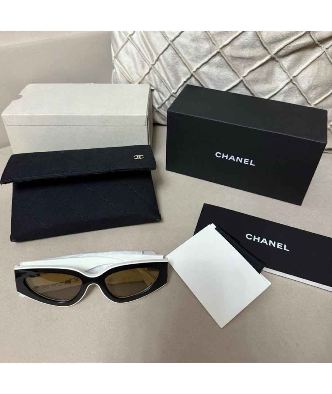 CHANEL Черные пластиковые солнцезащитные очки, фото 2