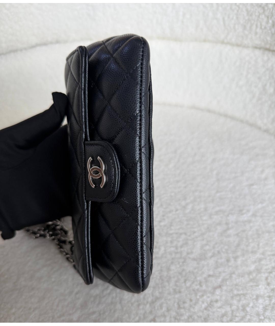 CHANEL Черная кожаная сумка через плечо, фото 5