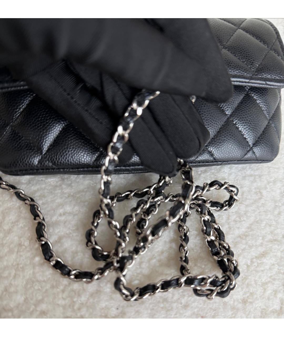 CHANEL Черная кожаная сумка через плечо, фото 7