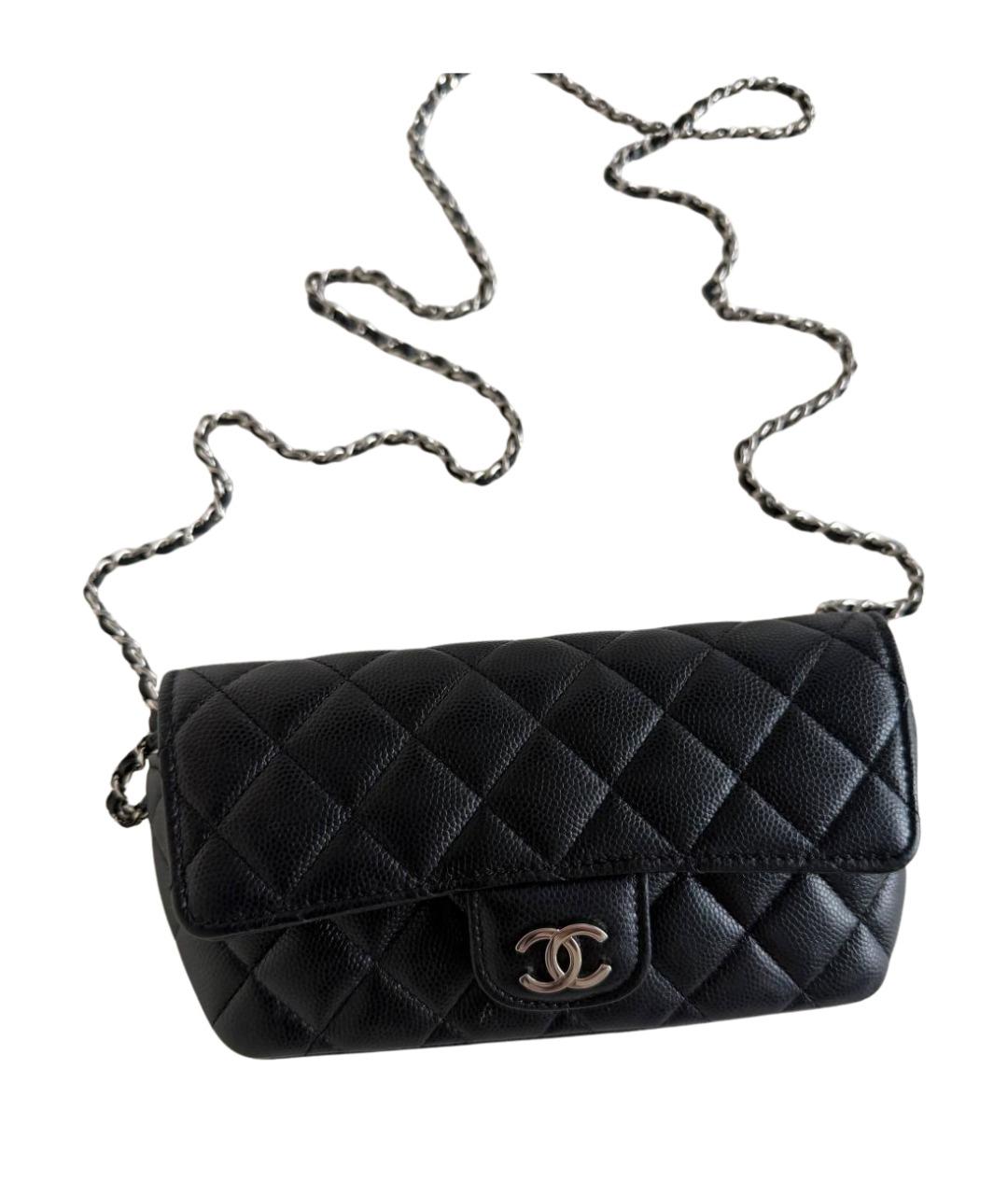 CHANEL Черная кожаная сумка через плечо, фото 1