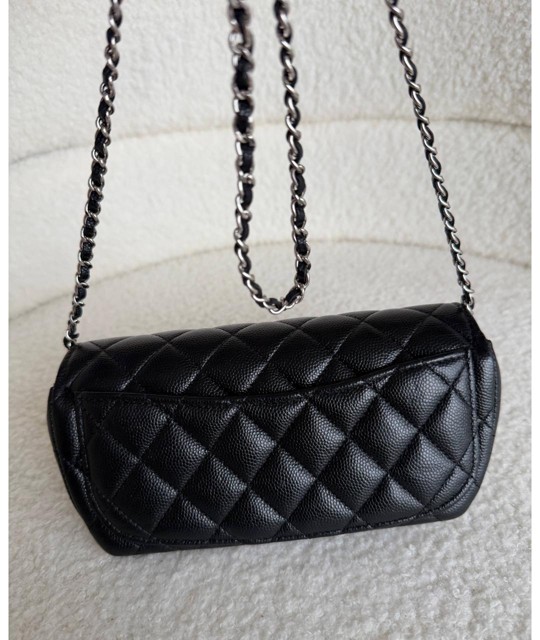 CHANEL Черная кожаная сумка через плечо, фото 4