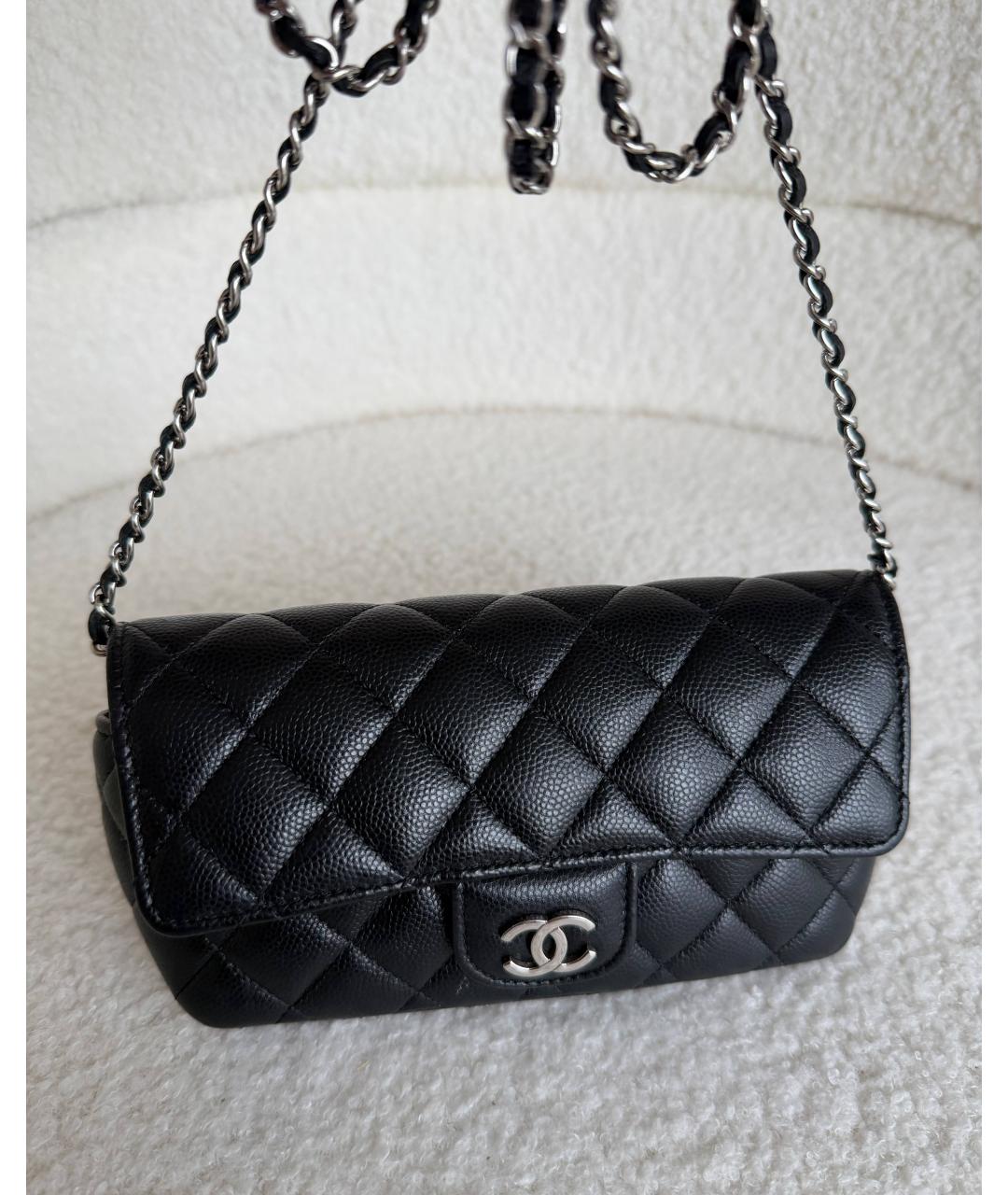 CHANEL Черная кожаная сумка через плечо, фото 2