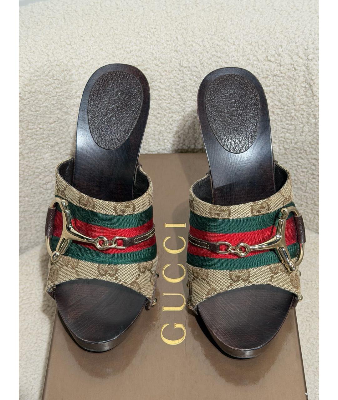 GUCCI Мульти текстильные мюли, фото 2