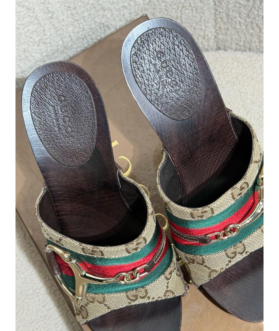 GUCCI Мульти текстильные мюли, фото 3