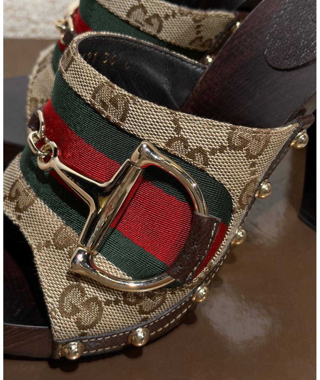 GUCCI Мульти текстильные мюли, фото 6