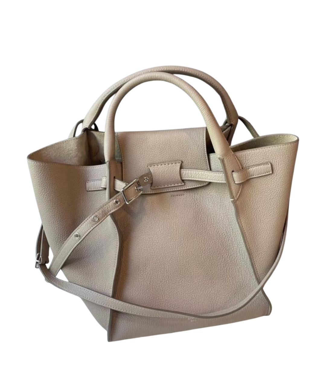 CELINE Бежевая кожаная сумка через плечо, фото 1