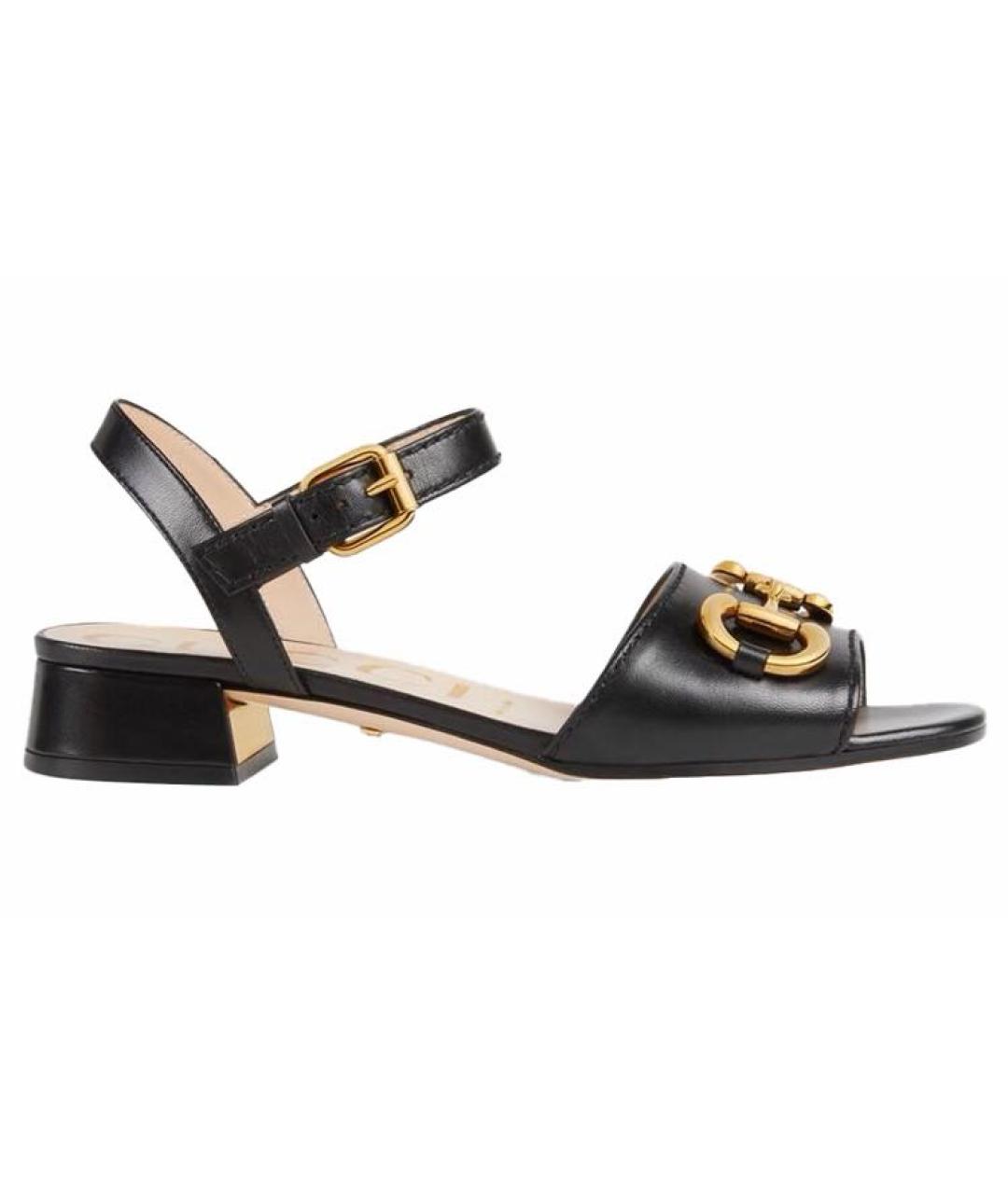 GUCCI Черные кожаные сандалии, фото 9