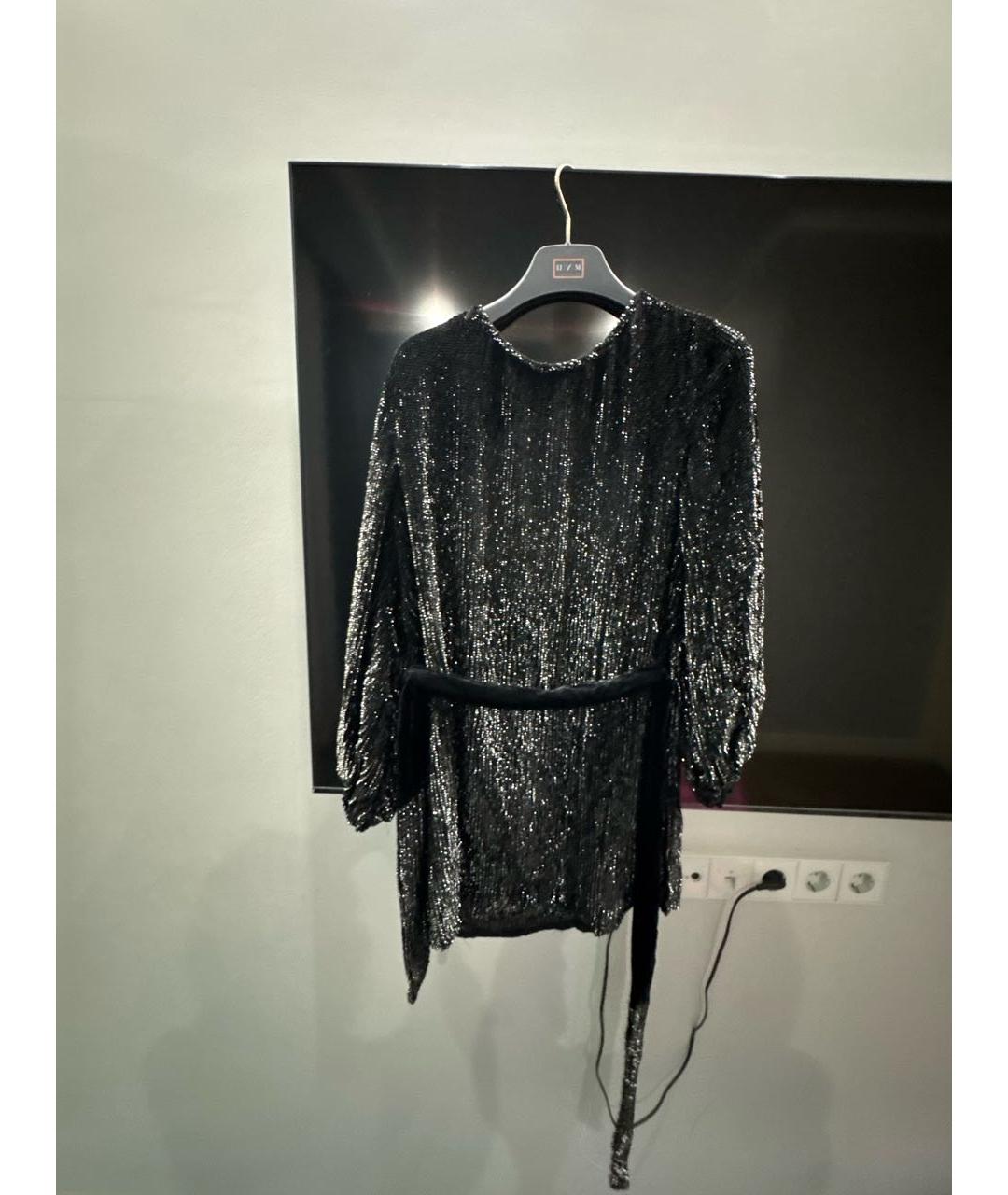 Retrofête Черное вискозное коктейльное платье, фото 5