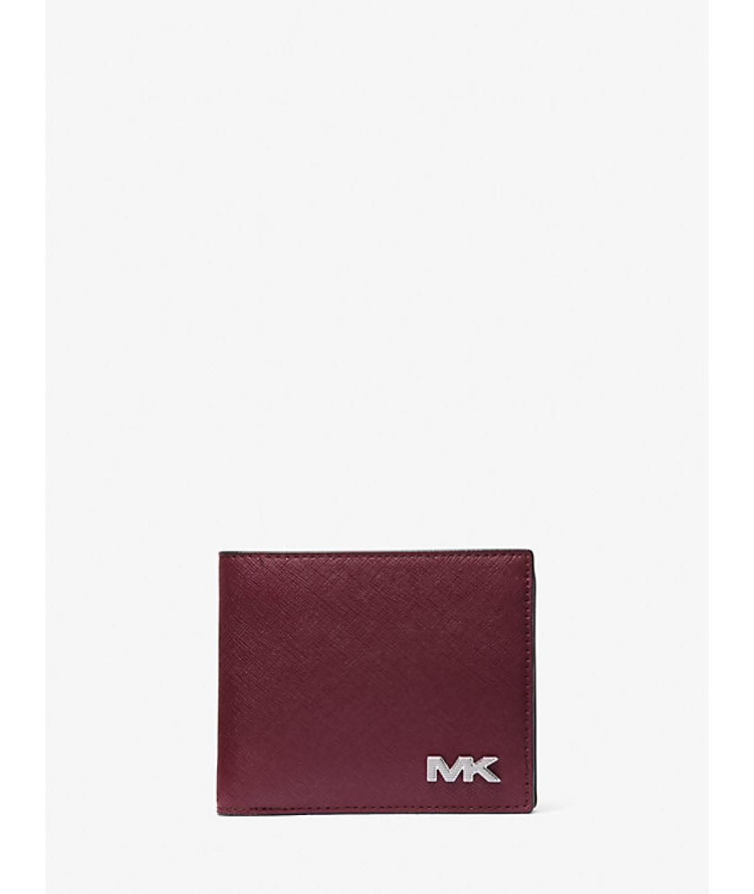 MICHAEL KORS Бордовый кожаный кошелек, фото 6