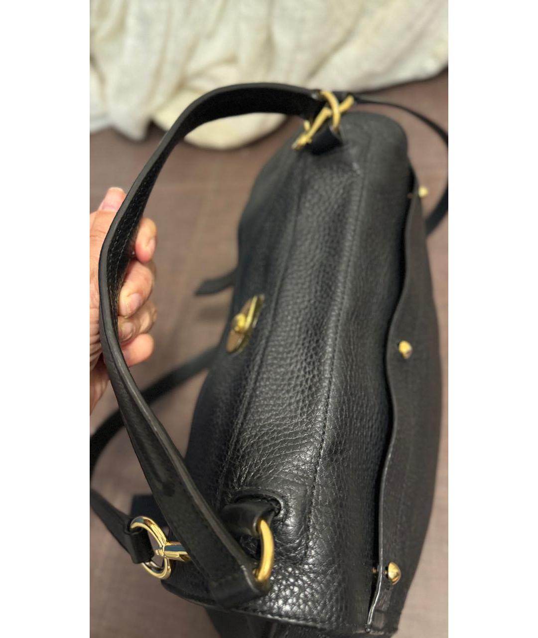 YVES SAINT LAURENT VINTAGE Черная кожаная сумка через плечо, фото 4