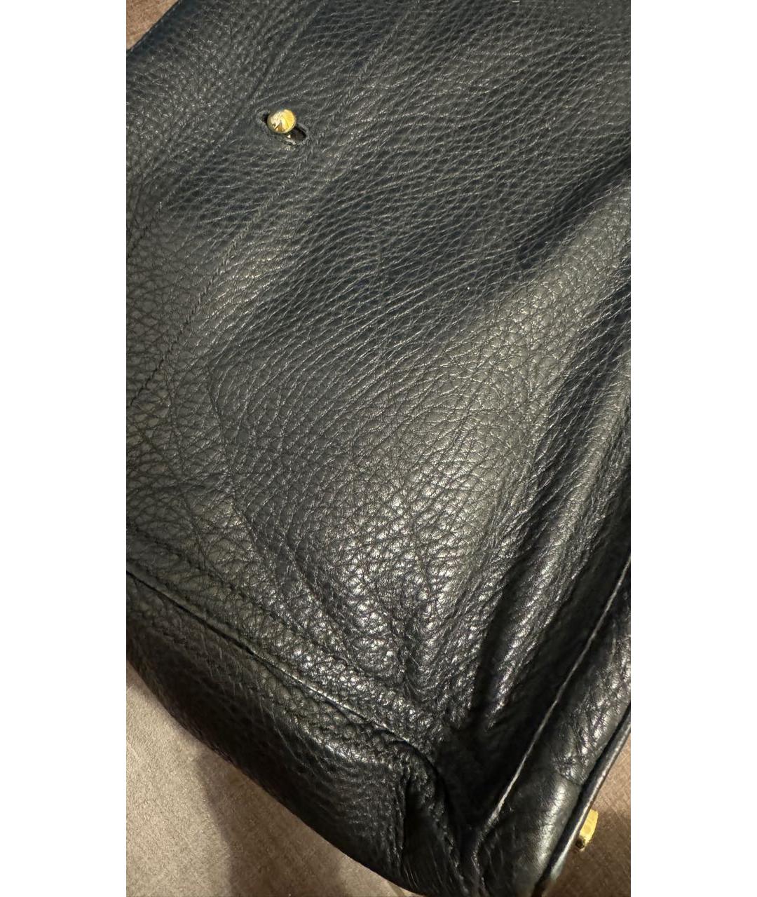 YVES SAINT LAURENT VINTAGE Черная кожаная сумка через плечо, фото 7