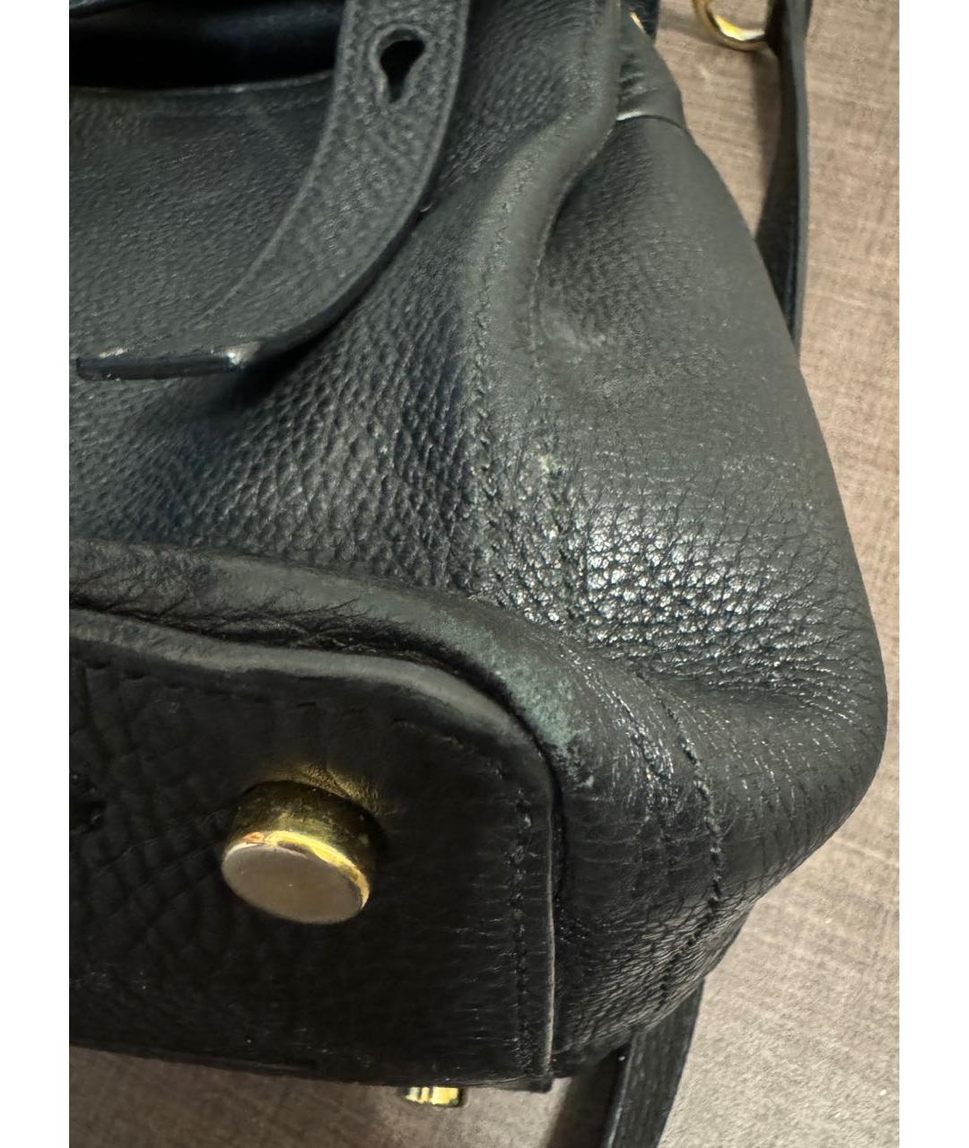 YVES SAINT LAURENT VINTAGE Черная кожаная сумка через плечо, фото 8