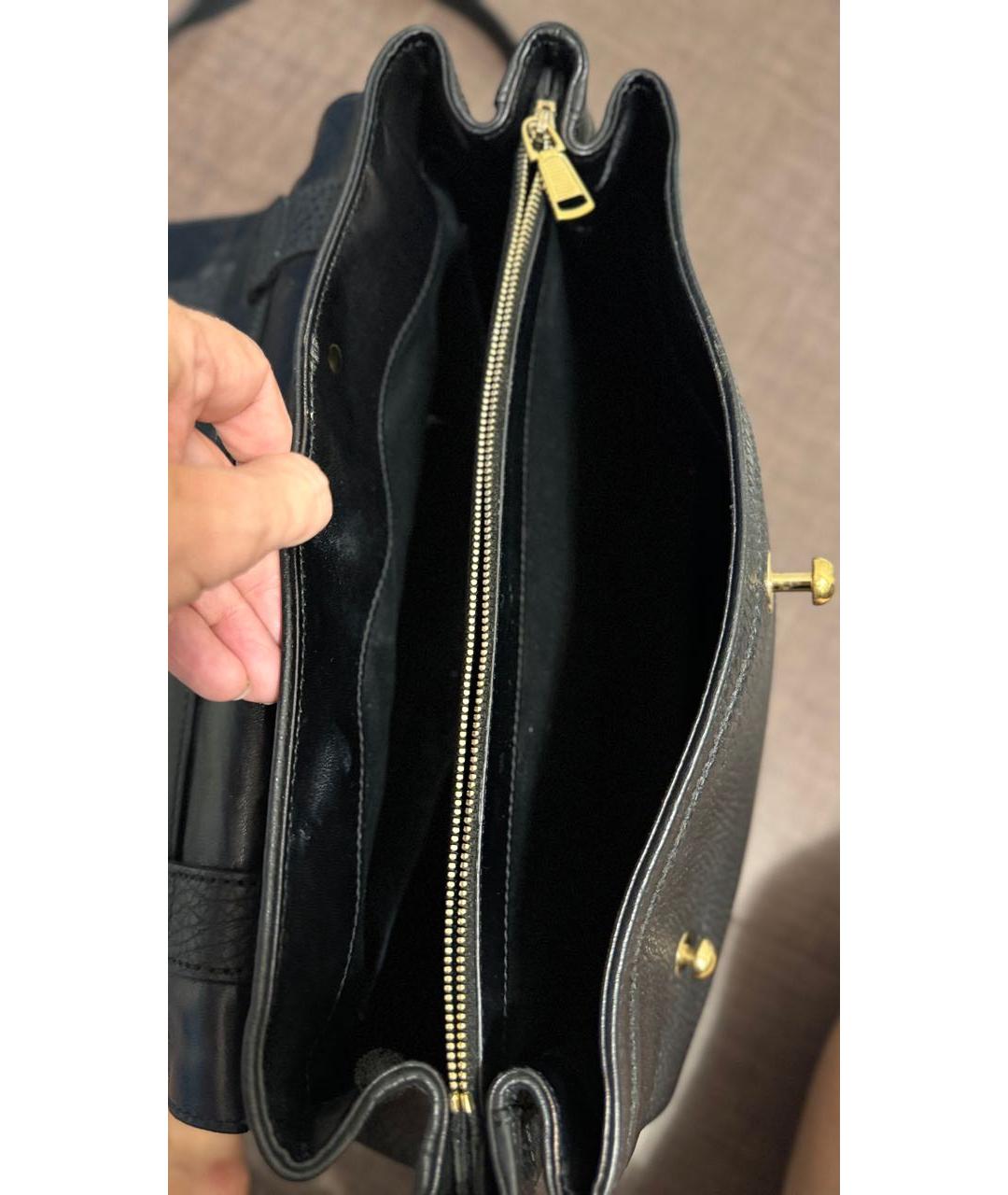 YVES SAINT LAURENT VINTAGE Черная кожаная сумка через плечо, фото 3
