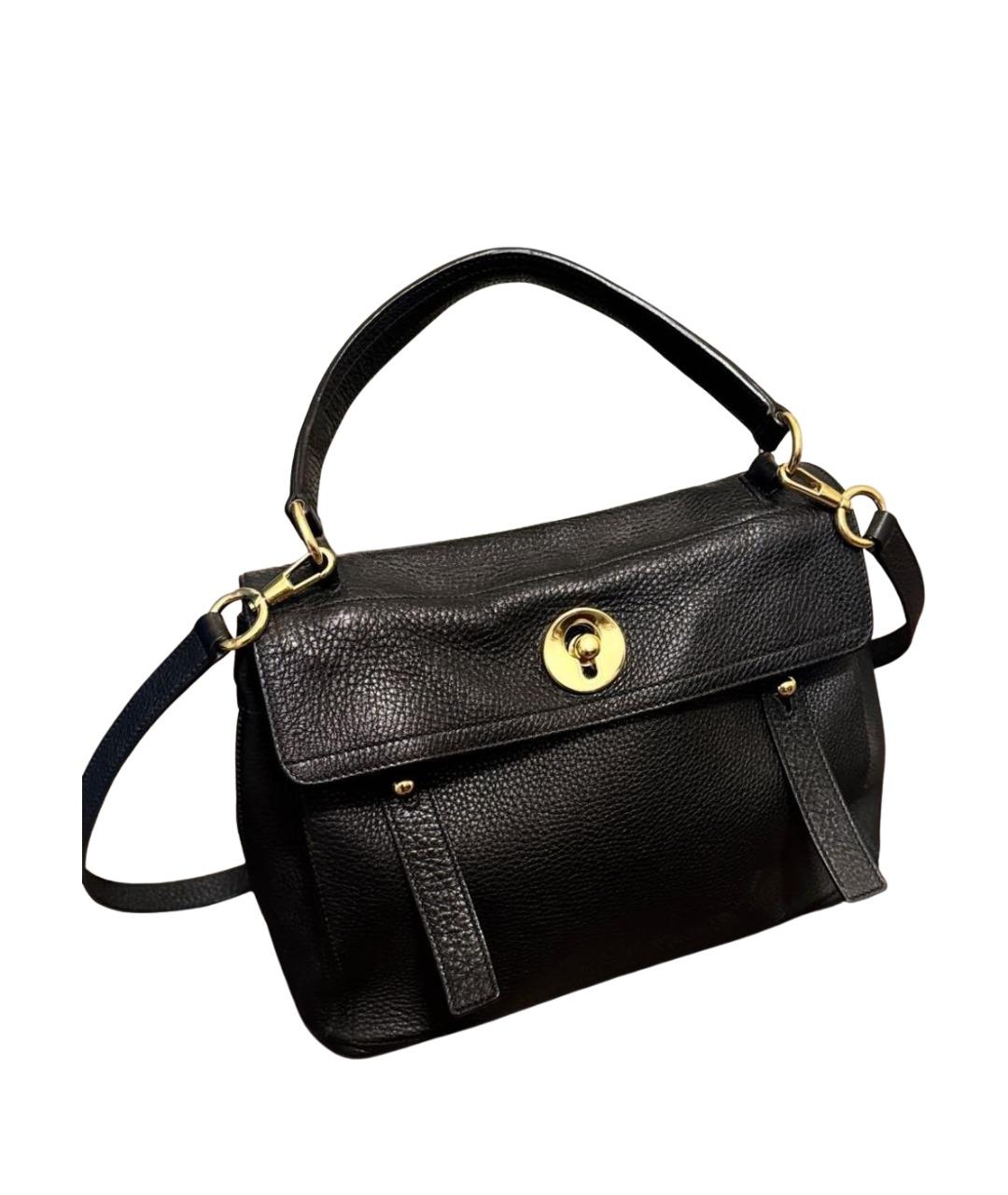 YVES SAINT LAURENT VINTAGE Черная кожаная сумка через плечо, фото 1