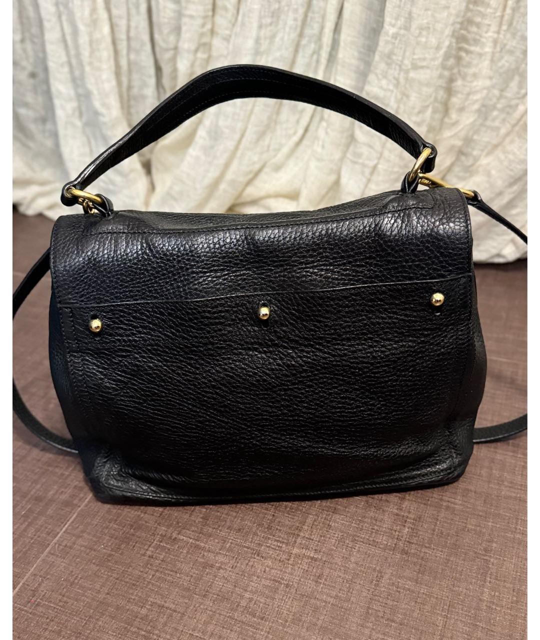 YVES SAINT LAURENT VINTAGE Черная кожаная сумка через плечо, фото 2