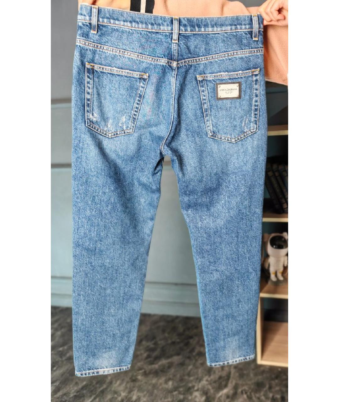DOLCE&GABBANA Синие хлопковые джинсы скинни, фото 2