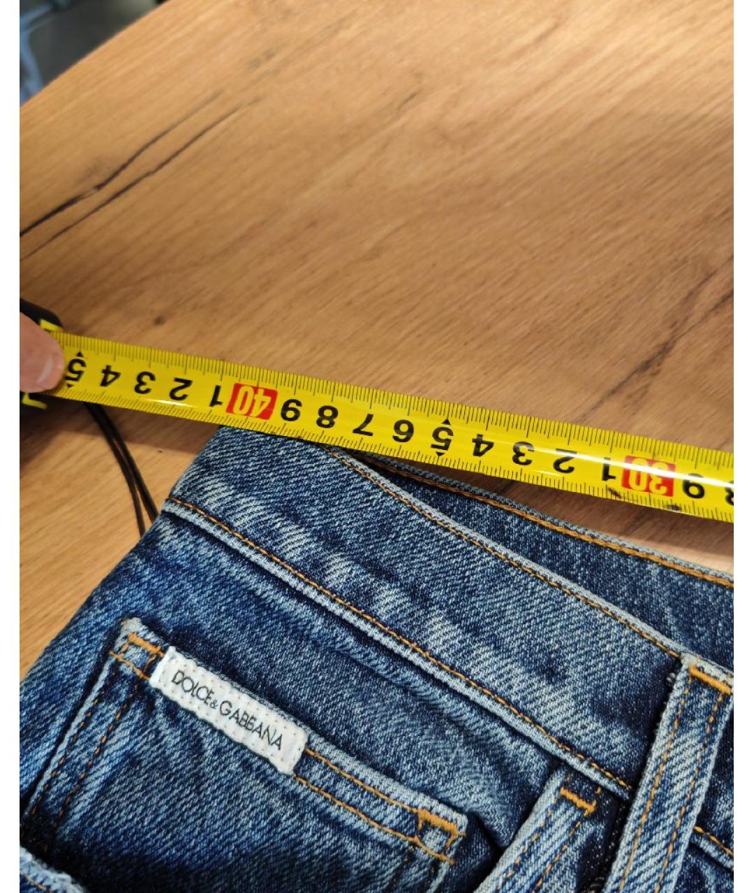 DOLCE&GABBANA Синие хлопковые джинсы скинни, фото 3