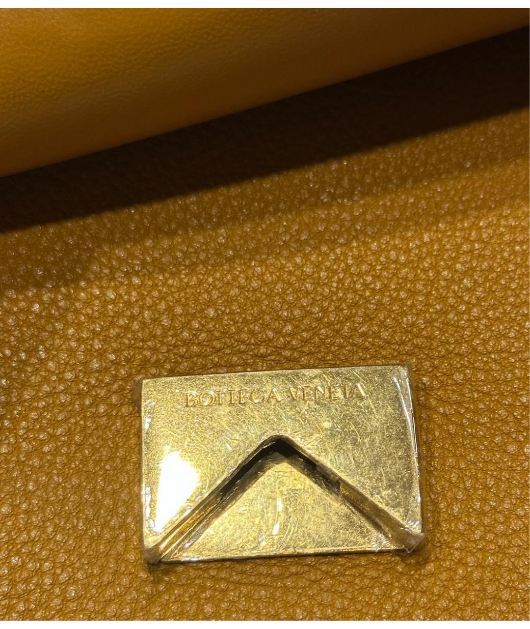 BOTTEGA VENETA Горчичная кожаная сумка через плечо, фото 4