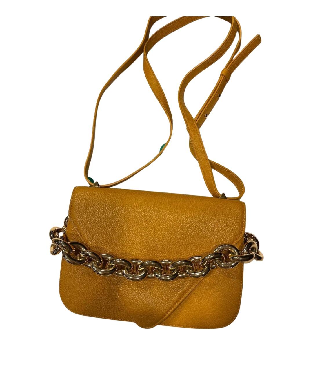BOTTEGA VENETA Горчичная кожаная сумка через плечо, фото 1