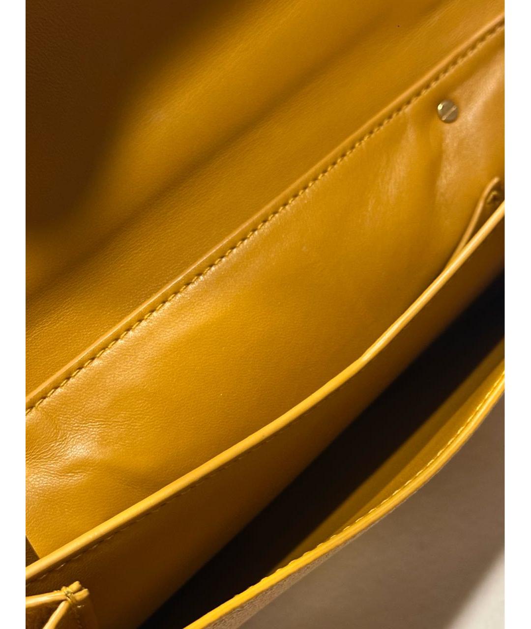 BOTTEGA VENETA Горчичная кожаная сумка через плечо, фото 3