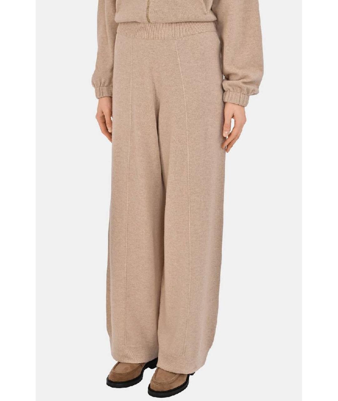 FABIANA FILIPPI Бежевые шерстяные брюки широкие, фото 6