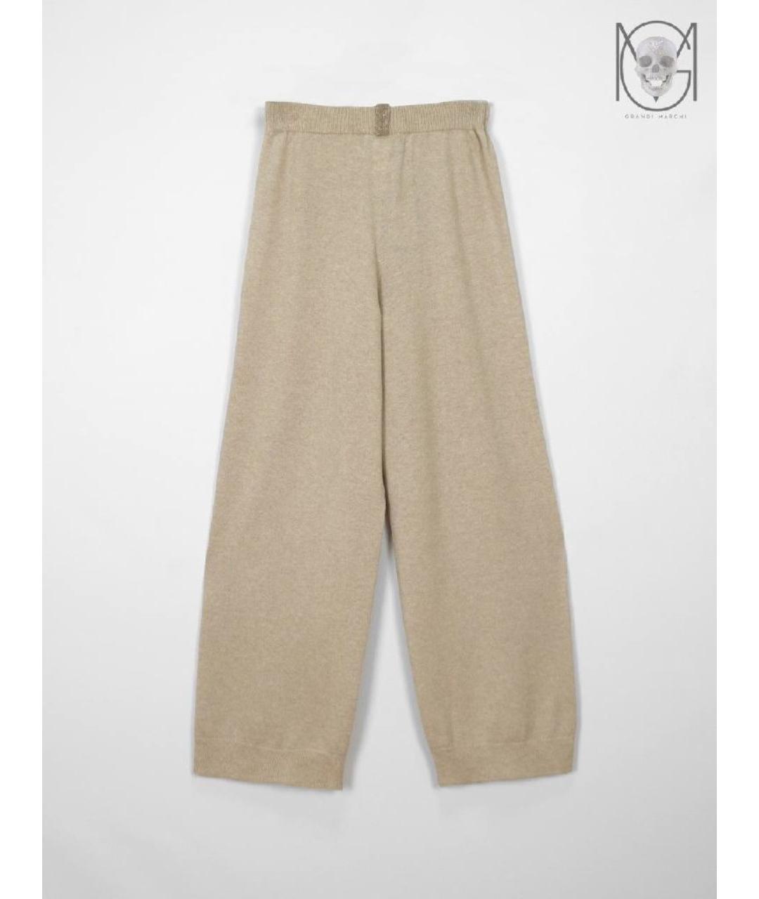 FABIANA FILIPPI Бежевые шерстяные брюки широкие, фото 2