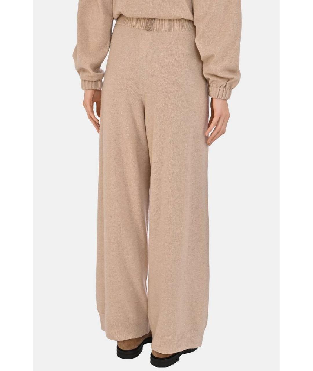 FABIANA FILIPPI Бежевые шерстяные брюки широкие, фото 7