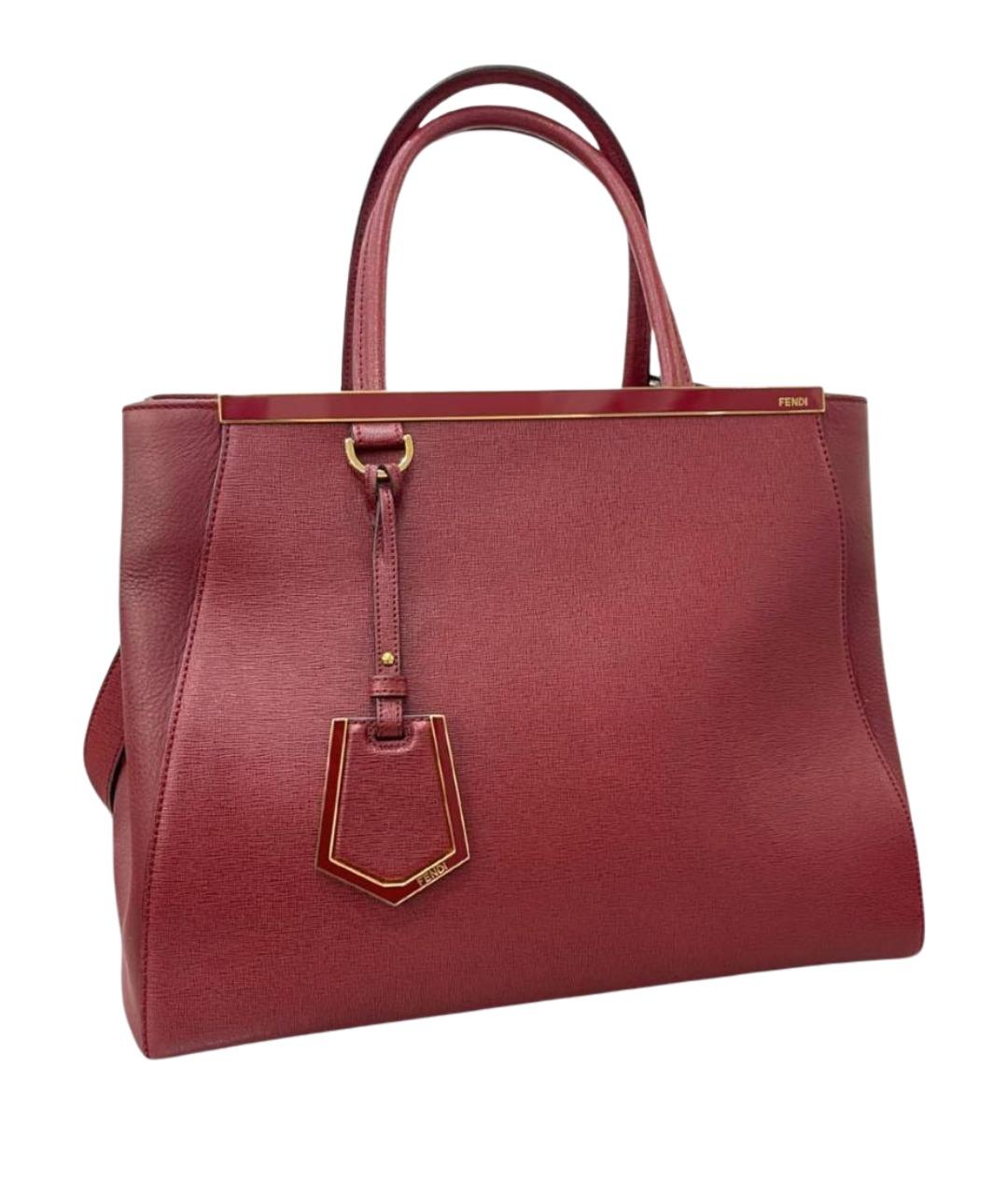 FENDI Красная кожаная сумка с короткими ручками, фото 1