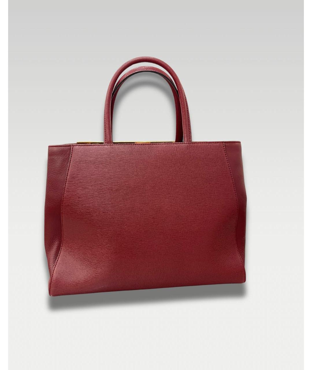 FENDI Красная кожаная сумка с короткими ручками, фото 3