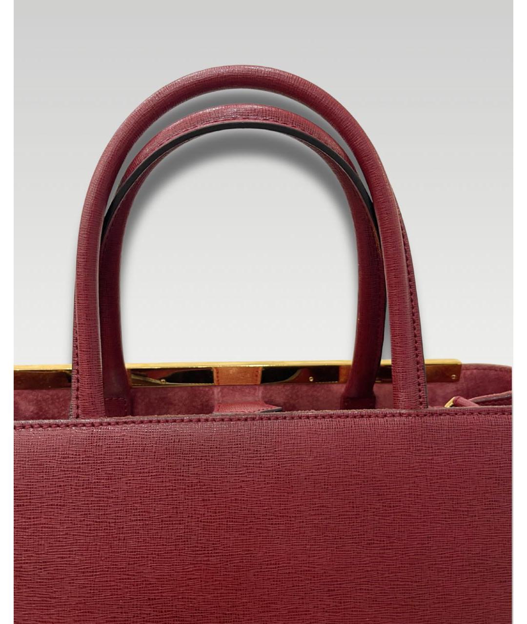 FENDI Красная кожаная сумка с короткими ручками, фото 6