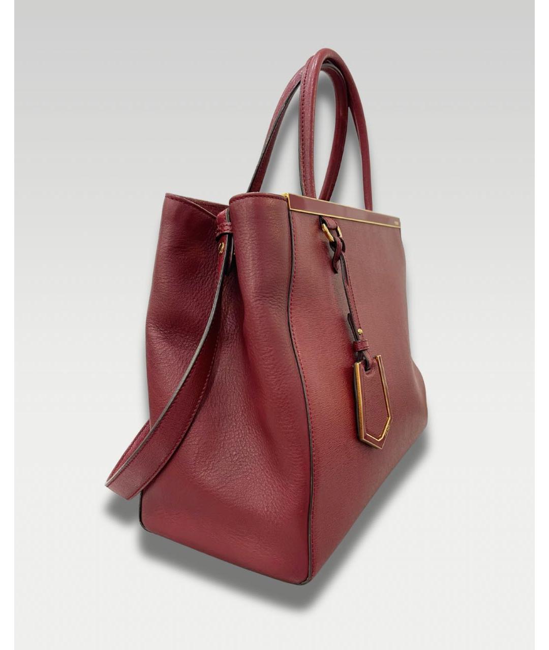 FENDI Красная кожаная сумка с короткими ручками, фото 2