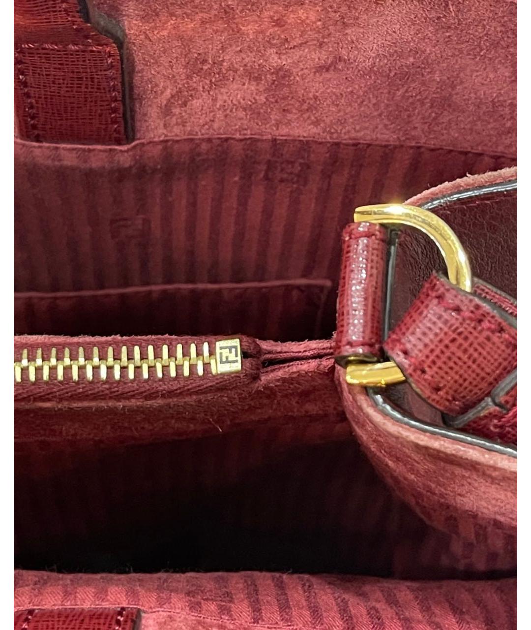 FENDI Красная кожаная сумка с короткими ручками, фото 4