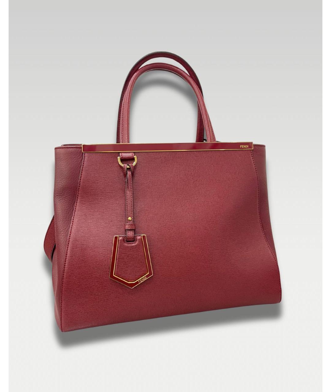 FENDI Красная кожаная сумка с короткими ручками, фото 8