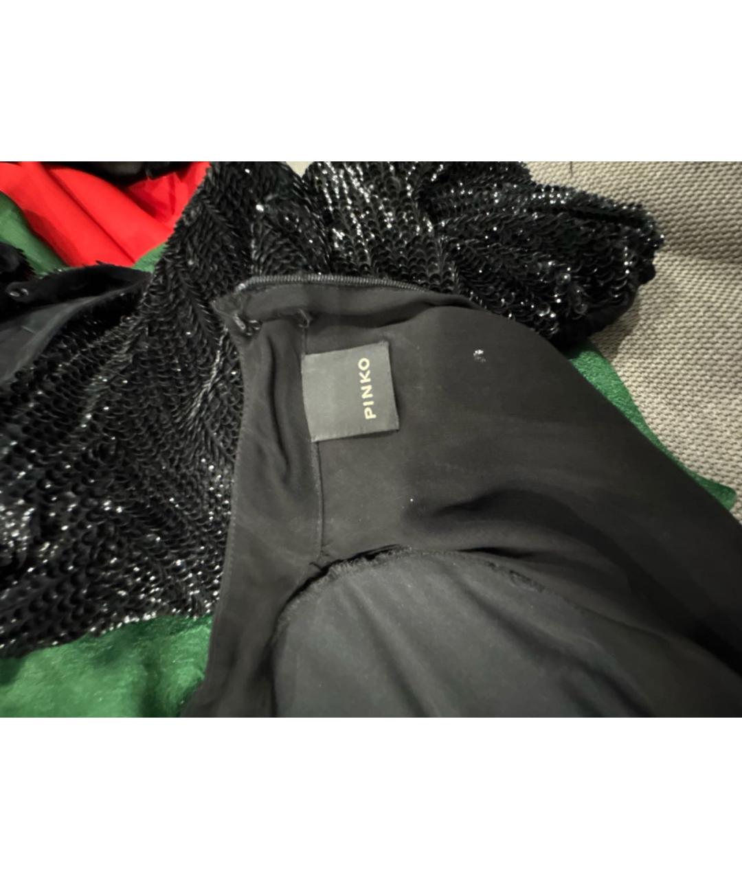 PINKO Черное вискозное коктейльное платье, фото 3