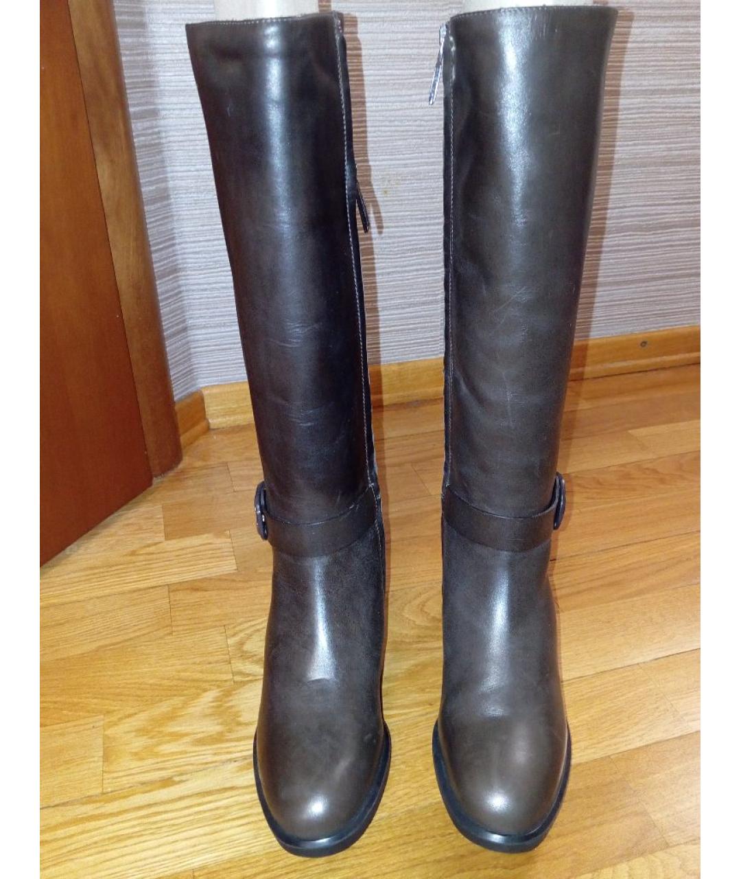 BALENCIAGA Коричневые кожаные сапоги, фото 2