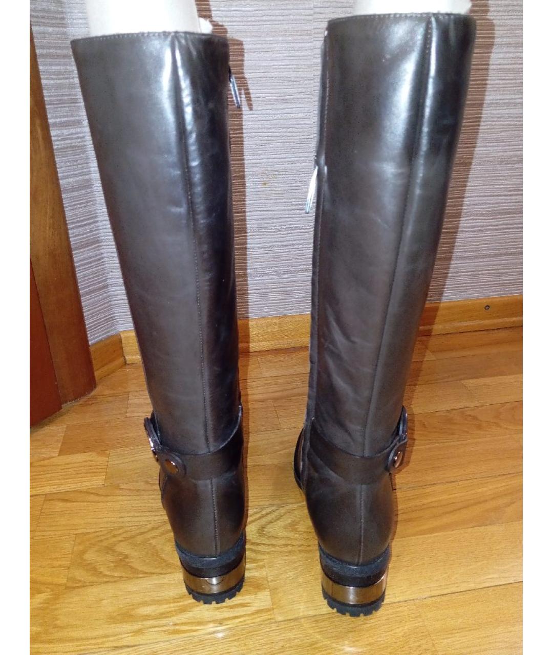 BALENCIAGA Коричневые кожаные сапоги, фото 4