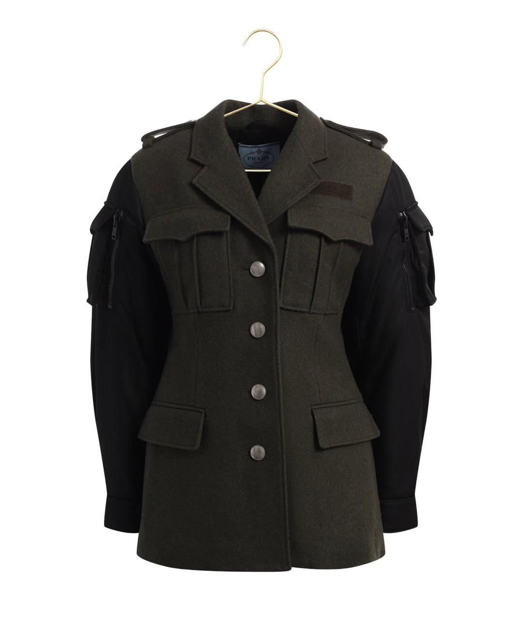 PRADA Хаки шерстяная куртка, фото 5