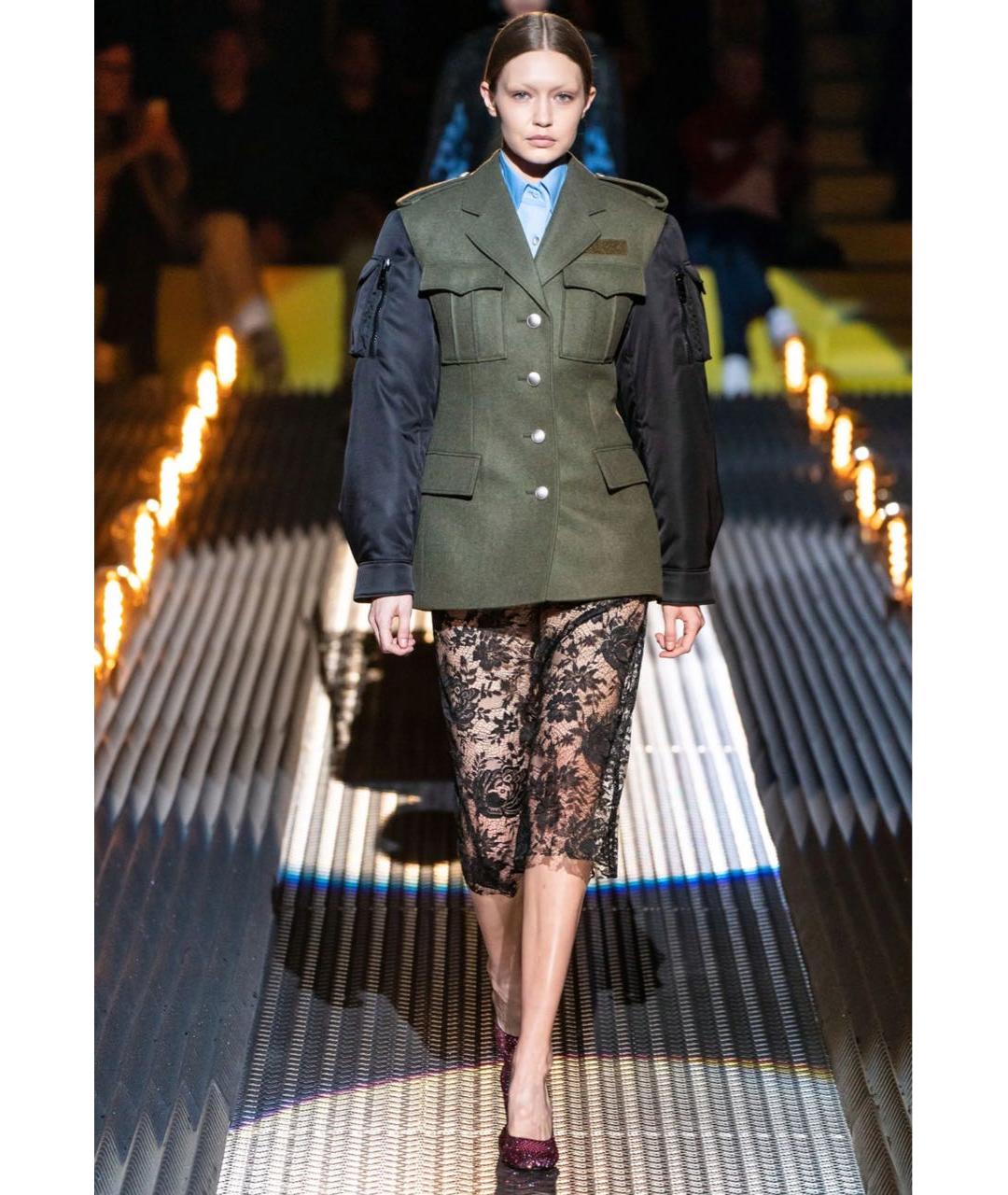 PRADA Хаки шерстяная куртка, фото 4