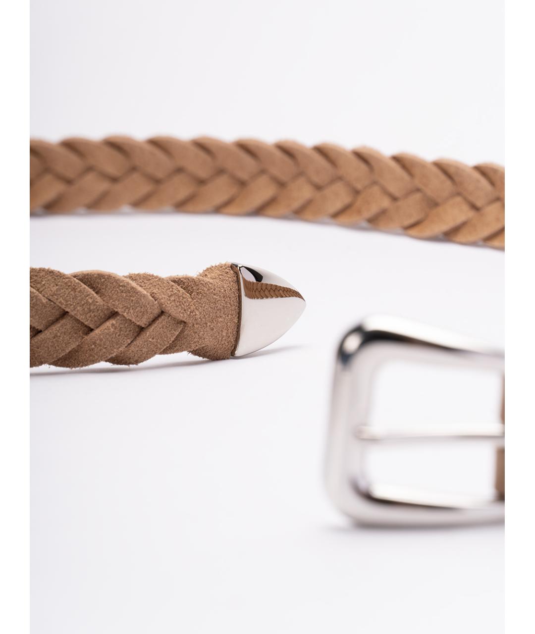 BRUNELLO CUCINELLI Бежевый кожаный ремень, фото 2